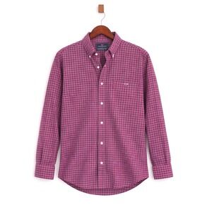 Vineyard Vines Mens Slim Fit Tucker Shirt Pink Navy Blue Gingham Cotton Medium